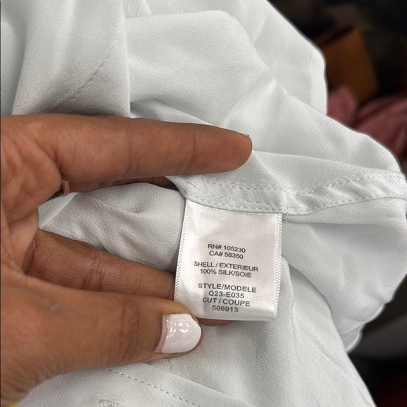 EQUIPMENT FEMME blouse faded light blue green size Large - Picture 6 of 8